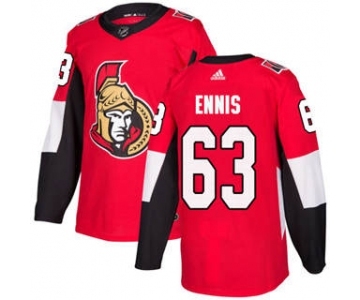 Men's Senators #63 Tyler Ennis Red Home Authentic Stitched Hockey Jersey