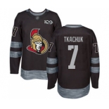 Men's Senators #7 Brady Tkachuk Black 1917-2017 100th Anniversary Stitched Hockey Jersey