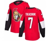 Men's Senators #7 Brady Tkachuk Red Home Stitched Hockey Jersey