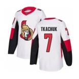 Men's Senators #7 Brady Tkachuk White Road Stitched Hockey Jersey