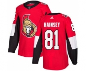 Men's Senators #81 Ron Hainsey Red Home Authentic Stitched Hockey Jersey