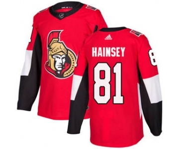 Men's Senators #81 Ron Hainsey Red Home Authentic Stitched Hockey Jersey