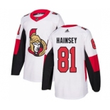 Men's Senators #81 Ron Hainsey White Road Authentic Stitched Hockey Jersey