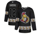 Ottawa Senators #12 Marian Gaborik Black Team Logos Fashion Jersey