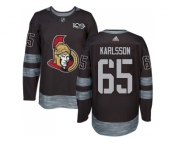 Ottawa Senators #65 Erik Karlsson Black 1917-2017 100th Anniversary Stitched NHL Jersey