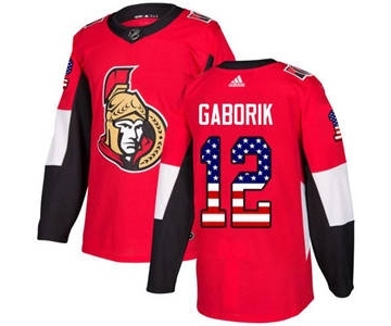 Senators #12 Marian Gaborik Red Home USA Flag Stitched Hockey Jersey