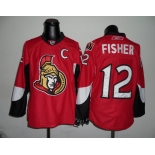 nhl ottawa senators #12 fisher red(C patch)