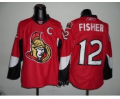 nhl ottawa senators #12 fisher red(C patch)