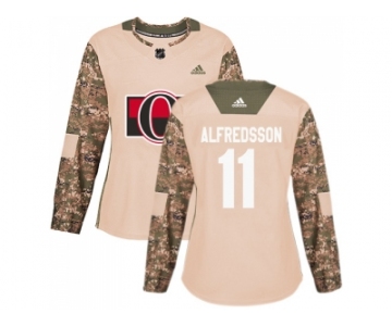 Women Adidas Ottawa Senators #11 Daniel Alfredsson Camo Authentic 2017 Veterans Day Stitched NHL Jersey