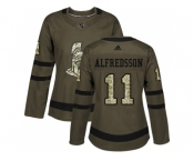 Women Adidas Ottawa Senators #11 Daniel Alfredsson Green Salute to Service Stitched NHL Jersey