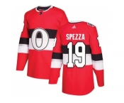 Women Adidas Ottawa Senators #19 Jason Spezza Red Authentic 2017 100 Classic Stitched NHL Jersey