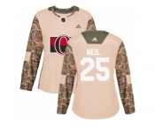 Women Adidas Ottawa Senators #25 Chris Neil Camo Authentic 2017 Veterans Day Stitched NHL Jersey