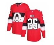 Women Adidas Ottawa Senators #25 Chris Neil Red Authentic 2017 100 Classic Stitched NHL Jersey