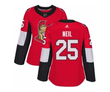 Women Adidas Ottawa Senators #25 Chris Neil Red Home Authentic Stitched NHL Jersey