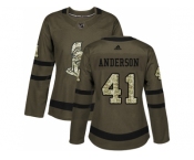 Women Adidas Ottawa Senators #41 Craig Anderson Green Salute to Service Stitched NHL Jersey