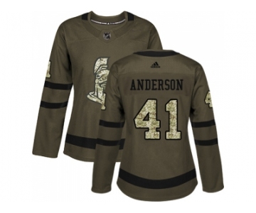 Women Adidas Ottawa Senators #41 Craig Anderson Green Salute to Service Stitched NHL Jersey