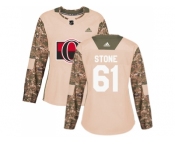 Women Adidas Ottawa Senators #61 Mark Stone Camo Authentic 2017 Veterans Day Stitched NHL Jersey