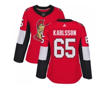 Women Adidas Ottawa Senators #65 Erik Karlsson Red Home Authentic Stitched NHL Jersey