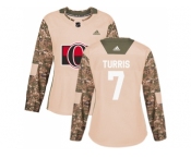 Women Adidas Ottawa Senators #7 Kyle Turris Camo Authentic 2017 Veterans Day Stitched NHL Jersey