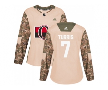 Women Adidas Ottawa Senators #7 Kyle Turris Camo Authentic 2017 Veterans Day Stitched NHL Jersey