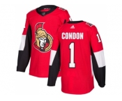 Youth Adidas Ottawa Senators #1 Mike Condon Red Home Authentic Stitched NHL Jersey