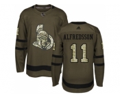 Youth Adidas Ottawa Senators #11 Daniel Alfredsson Green Salute to Service Stitched NHL Jersey