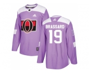 Youth Adidas Ottawa Senators #19 Derick Brassard Purple Authentic Fights Cancer Stitched NHL Jersey