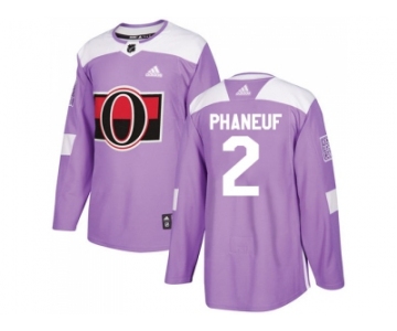 Youth Adidas Ottawa Senators #2 Dion Phaneuf Purple Authentic Fights Cancer Stitched NHL Jersey