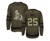 Youth Adidas Ottawa Senators #25 Chris Neil Green Salute to Service Stitched NHL Jersey