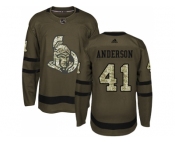 Youth Adidas Ottawa Senators #41 Craig Anderson Green Salute to Service Stitched NHL Jersey