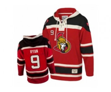 Men's Old Time Hockey Ottawa Senators #9 Bobby Ryan Authentic Red Sawyer Hooded Sweatshirt