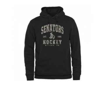 Men's Ottawa Senators Black Camo Stack Pullover Hoodie