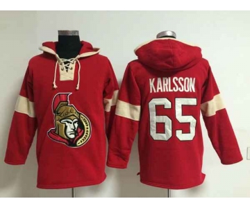 nhl jerseys ottawa senators #65 karlsson red[pullover hooded sweatshirt]