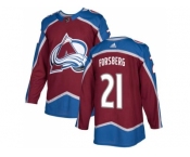 Adidas Colorado Avalanche #21 Peter Forsberg Burgundy Home Authentic Stitched NHL Jersey