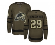 Adidas Colorado Avalanche #29 Nathan MacKinnon Green Salute to Service Stitched NHL Jersey