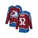 Adidas Colorado Avalanche #52 Adam Foote Burgundy Home Authentic Stitched NHL Jersey