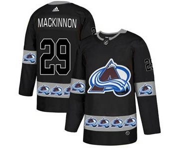 Avalanche #29 Nathan MacKinnon Black Team Logo Fashion Stitched Hockey Jersey