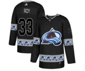 Avalanche #33 Patrick Roy Black Team Logo Fashion Stitched Hockey Jersey