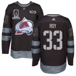 Colorado Avalanche #33 Patrick Roy Black 1917-2017 Black Stanley Cup Champions Patch 100th Anniversary Stitched NHL Jersey