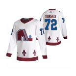 Colorado Avalanche #72 Joonas Donskoi White Men's Adidas 2020-21 Reverse Retro Alternate NHL Jersey