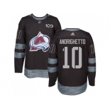 Men Adidas Colorado Avalanche #10 Sven Andrighetto Black 1917-2017 100th Anniversary Stitched NHL Jersey