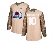 Men Adidas Colorado Avalanche #10 Sven Andrighetto Camo Authentic 2017 Veterans Day Stitched NHL Jersey