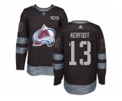 Men Adidas Colorado Avalanche #13 Alexander Kerfoot Black 1917-2017 100th Anniversary Stitched NHL Jersey