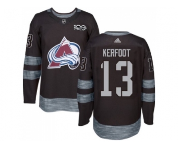 Men Adidas Colorado Avalanche #13 Alexander Kerfoot Black 1917-2017 100th Anniversary Stitched NHL Jersey