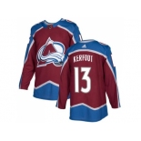 Men Adidas Colorado Avalanche #13 Alexander Kerfoot Burgundy Home Authentic Stitched NHL Jersey