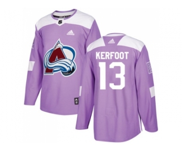 Men Adidas Colorado Avalanche #13 Alexander Kerfoot Purple Authentic Fights Cancer Stitched NHL Jersey