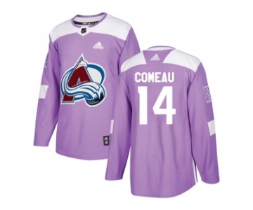 Men Adidas Colorado Avalanche #14 Blake Comeau Purple Authentic Fights Cancer Stitched NHL Jersey