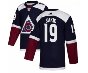 Men Adidas Colorado Avalanche #19 Joe Sakic Authentic Navy Blue Alternate NHL Jersey