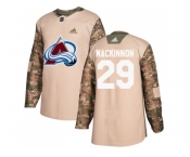 Men Adidas Colorado Avalanche #29 Nathan MacKinnon Camo Authentic 2017 Veterans Day Stitched NHL Jersey