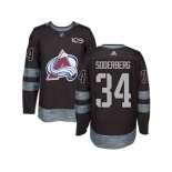 Men Adidas Colorado Avalanche #34 Carl Soderberg Black 1917-2017 100th Anniversary Stitched NHL Jersey